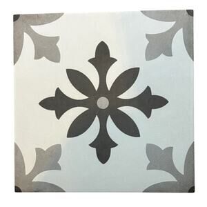 Decorative Gray Black and White Trivet Porcelain Tile 9x9
